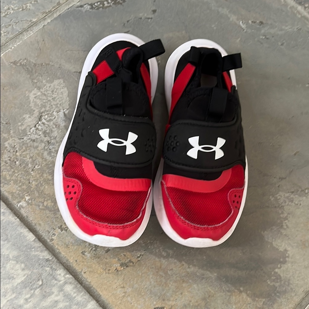 Under Armour Red and Black Sneakers